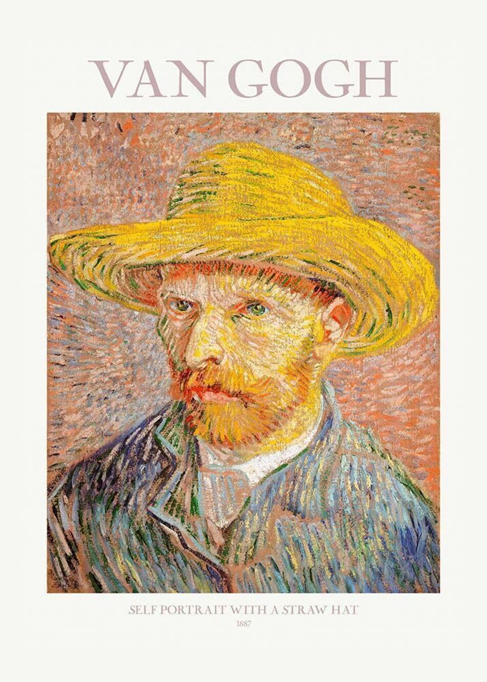 7429 Self Portrait With Straw Hat Poster Print - Pictufy 24 x 36
